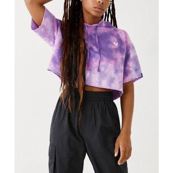 SIZE XS True Religion Cropped Tie Dye  hoody - Picture 2 of 11
